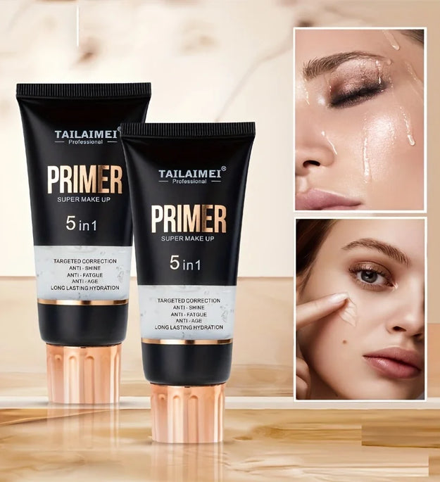 Waterproof Base Transparent Gel Makeup Primer - Full Coverage Matte Foundation With Color Retention, Natural Avocado And Rose Ex