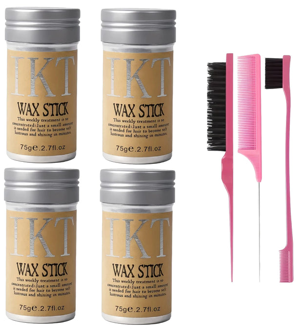 2/5Pcs Hair Wax Stick For Kids Women Slick Back Brushes Gel Pomade for Little Girls Toddler Flyaway Hair Wig Styling Accessories - BlissFully