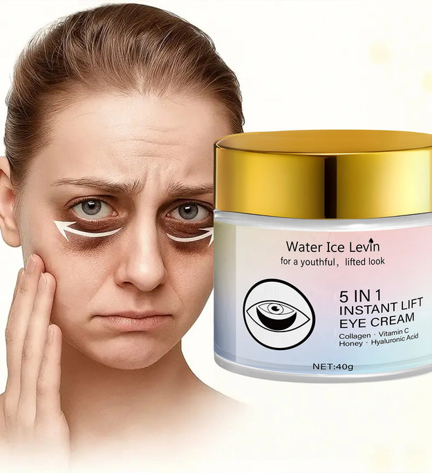 5 IN 1 Eye Cream Instant Lift 1+1 Pack 40g with Collagen Vitamin C Honey Hyaluronic Acid Reduces Wrinkles Puffiness Moisturizing