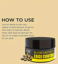 GZE African Black Castor Extra Hold Braid, Loc, Twist Gel, Tames Frizz & Edges, Coconut Oil Edge Control - BlissFully