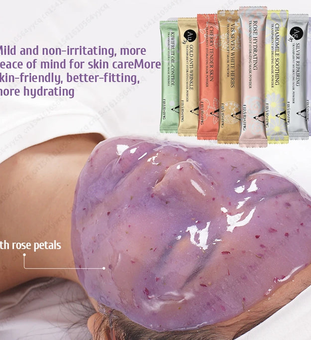 Moisturizing Salon SPA Soft Hydro Jelly Mask Powder Face Skin Care Whitening Rose Collagen Peel Off DIY Rubber Facial Jellymask
