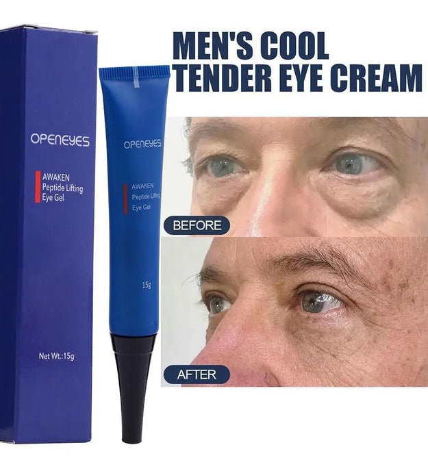 15g Openeyes Awaken Peptide Lifting Eye Gel Men Eye Cream Moisturizing Under Eye Cream Fade Dark Circles and Puffiness Fine Line