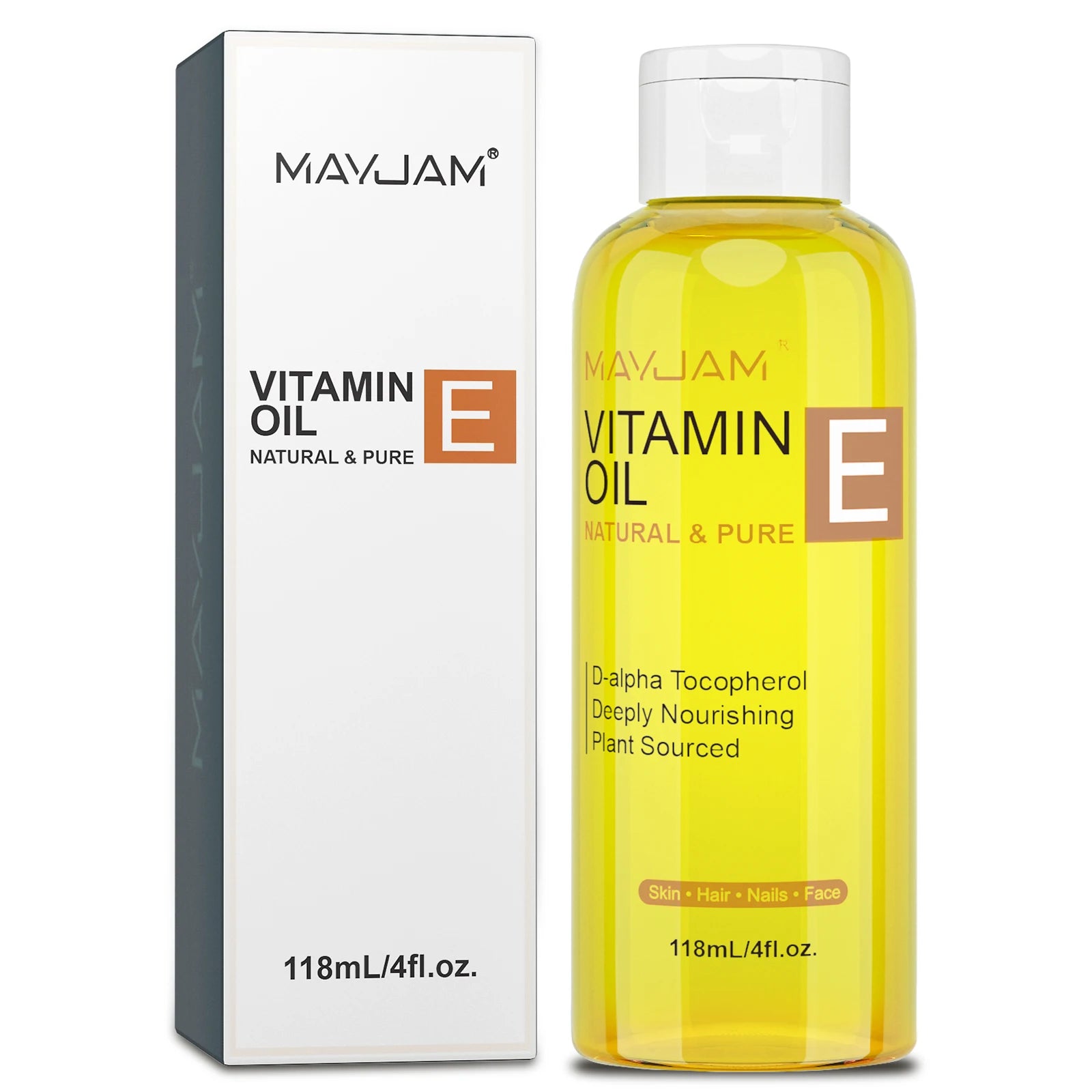 MAYJAM 118ml 236ml Pure & Natural Vitamin E Oil for Skin Hair Nails & Face Care Deeply Nourishing Moisturizing Massage Oil - BlissFully