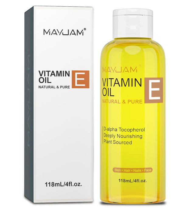 MAYJAM 118ml 236ml Pure & Natural Vitamin E Oil for Skin Hair Nails & Face Care Deeply Nourishing Moisturizing Massage Oil - BlissFully