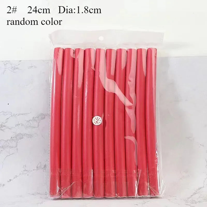 10pcs Flexible Hair Curling Rod Hair Curler Makers Soft Foam Bendy Twist Curls Flexi Rollers Styling Tools Hair Roller No Heat