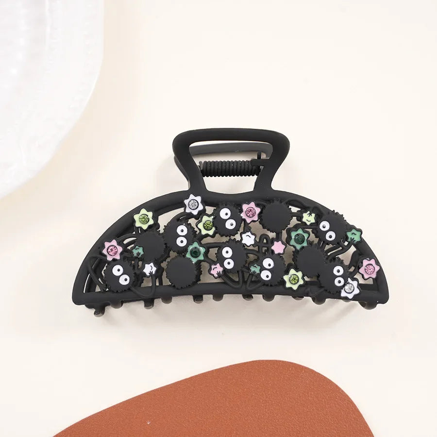 Small Fun Cinderblock Hair Claw Cute Black Cartoon Hair Clip Japan Wacky Claw Clip Shark Clip Hair Accessories for Women Girls