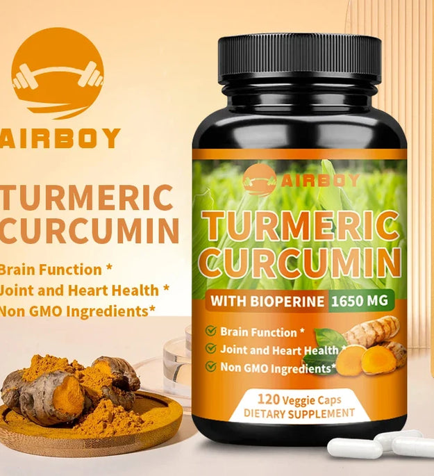High Quality Turmeric Curcumin Capsules - with 95% Curcuminoids - Joint, Brain Cognitive & Digestive Health, Antioxidant
