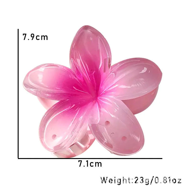 Five-petal flower Summer Super Fairy Vacation style frangeria Grab clip Shark Clip Acrylic flower hair grab hair accessories bac - BlissFully