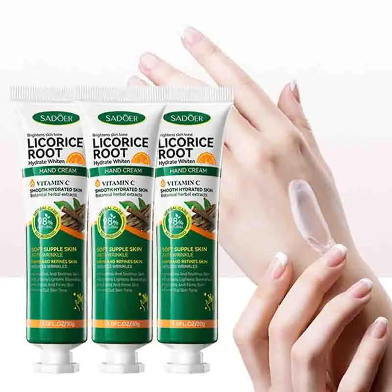 1/2/3/5pcs SADOER Vitamin C Licorice Hand Cream Moisturizing Nourishing Brightening Hydrating Hands Travel Size Skin Care