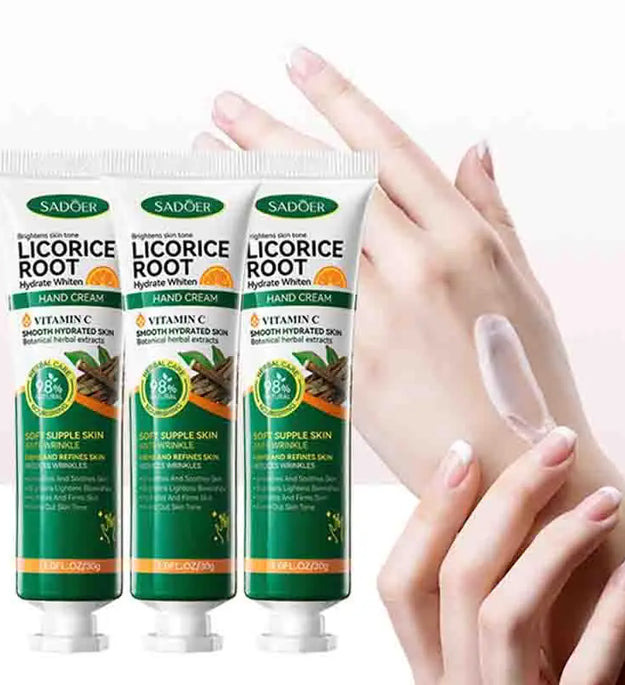 1/2/3/5pcs SADOER Vitamin C Licorice Hand Cream Moisturizing Nourishing Brightening Hydrating Hands Travel Size Skin Care