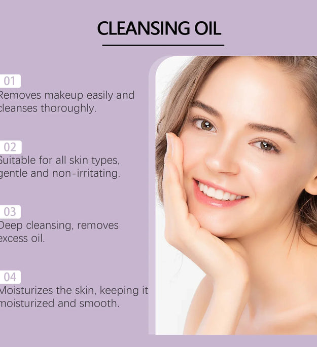 Grape Seed Cleansing Oil Makeup Remover for Sensitive Skin Non-Tightening Deep Purifying Hydrating Refreshing Facial Oil Control