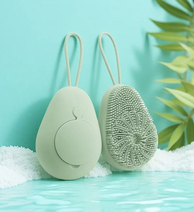 1pc Silicone Body Scrubber Exfoliating Body Scrubber Loofah Brush Refillable Bath Brush Easy Foaming Massage Brush Bathroom