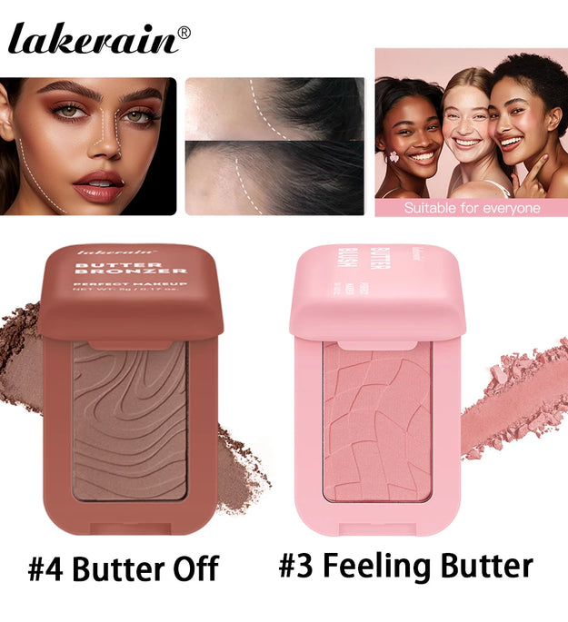 Single Color Butter Blush Matte Natural Cheek Tint Waterproof Face Contouring Cosmetics Blush Powder Face Soft Female Makeup