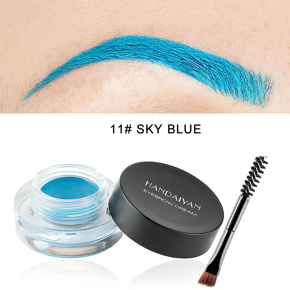 HANDAIYAN 12 Color Waterproof Eyebrow Cream Professional Eyeliner Eyebrow Gel High Brow Tint Black Eye Brow Makeup Tools