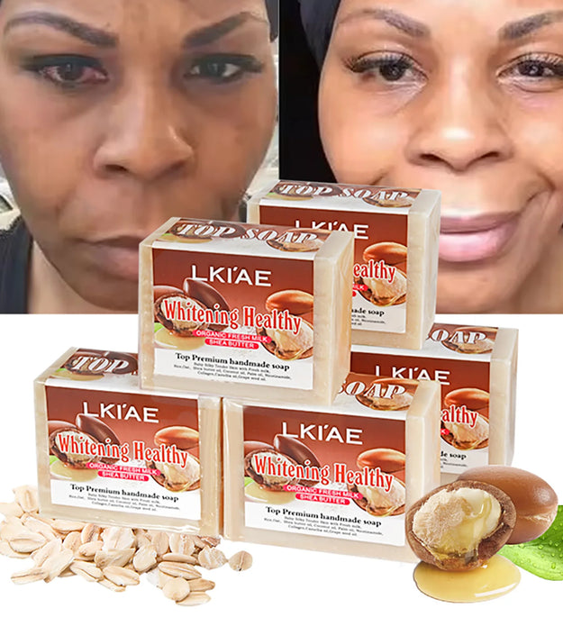 Whitening Organic Fresh Milk Soap, Handmade Oat Soap Bar For Face, Deep Cleansing, Smooth Skin With Shea Butter, Oats, 150g