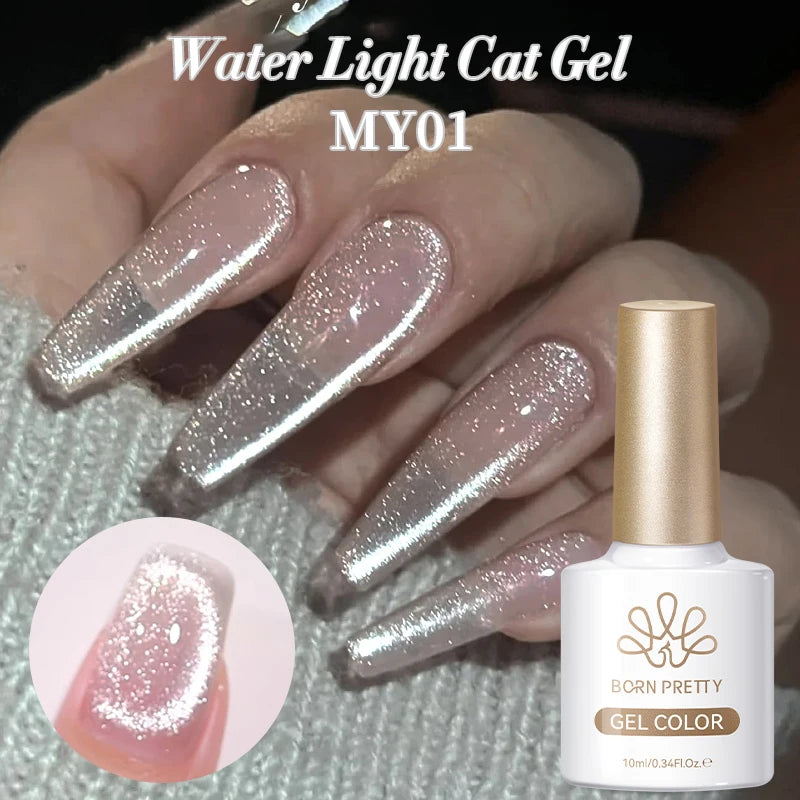 BORN PRETTY 10ml Cat Magnetic Gel Sparkling Ultra Gold Glitter Soak Off UV LED Gel Nail Art Varnish Manicure Valentine's Day