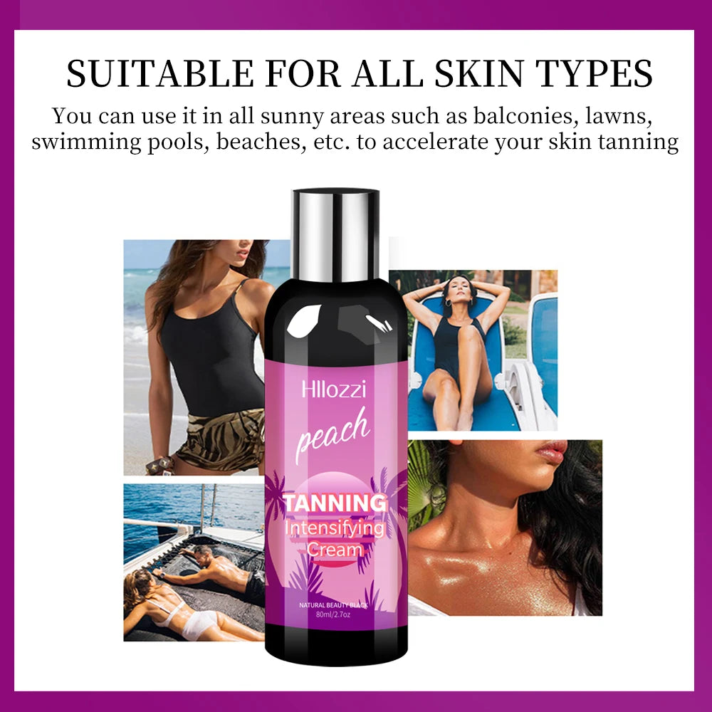 2.7fl.oz peach tanning cream self-tanning waterproof long-lasting beach sunbathing to create charming bronze skin - BlissFully