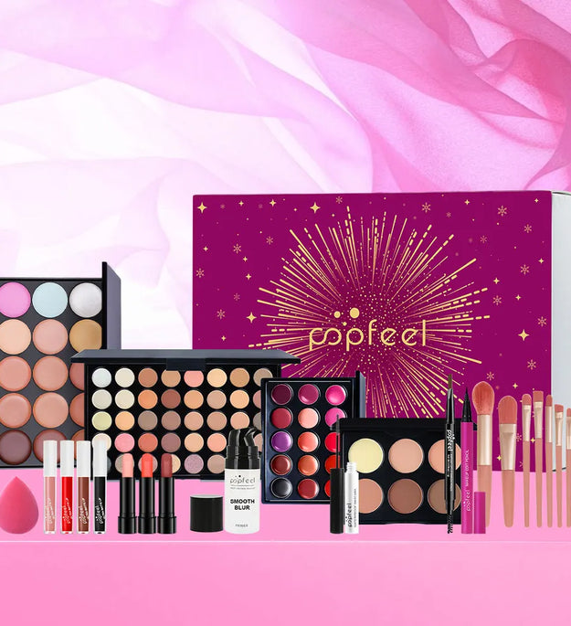 POPFEEL Christmas Makeup Set Gift Box - Includes Eyeshadow, Concealer, Powder - Perfect Cosmetics Set Gift for Special Occasions