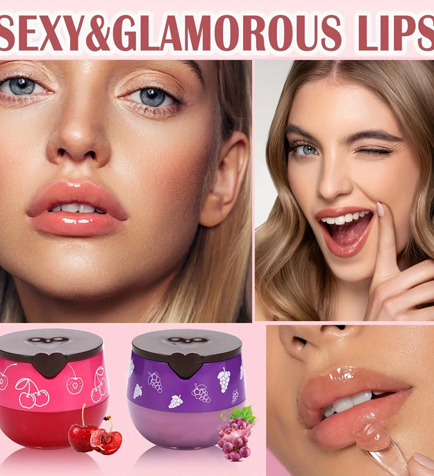 Lip Mask Honey Pot, Moisturizing Lip Mask with Brush, Lip Sleeping Mask Overnight, Hydrating Lip Balm, Lip Mask Propolis