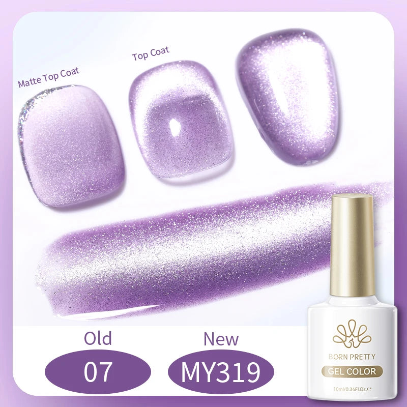 BORN PRETTY 10ml Dark Red Cat Magnetic Gel Nail Polish for Winter Nails DIY Jelly Glass Silver-Light Varnis Semi Permanent