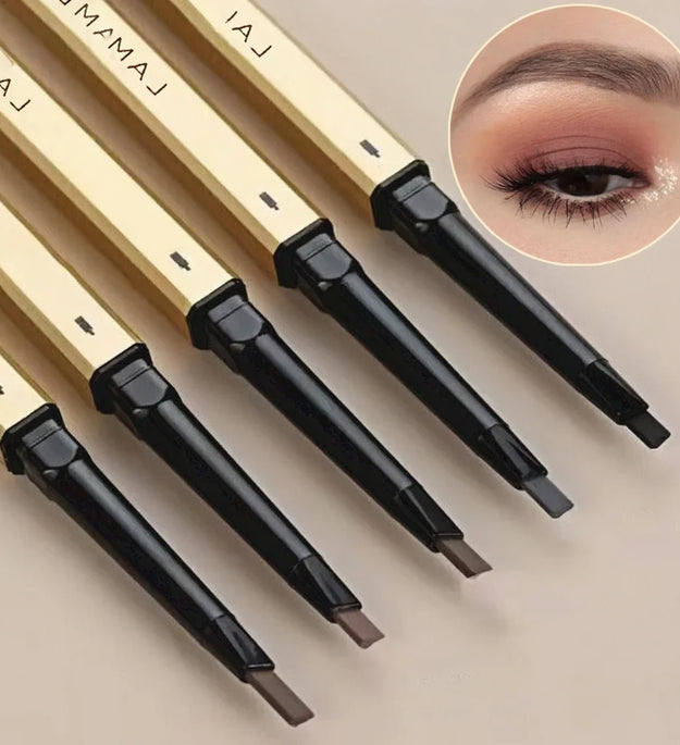 5 Colors With Brush Double Head Eyebrow Pencil Waterproof Smooth Eyebrow Stick Sweatproof Eyebrow Gel Tattoo Pencil Cosmetics