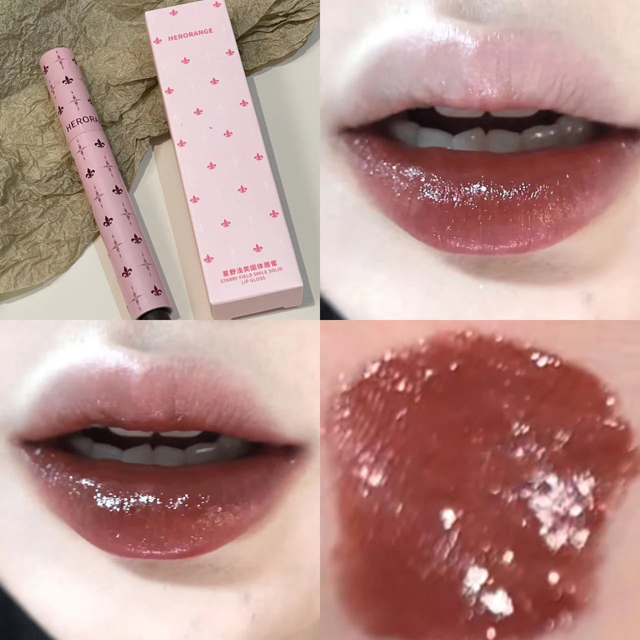 Mulberry Purple Shimmer Lip Jelly Pen Moisturizing Mirror Water Light Solid Lip Gloss Film-forming Non-Fading Gloss Lipstick