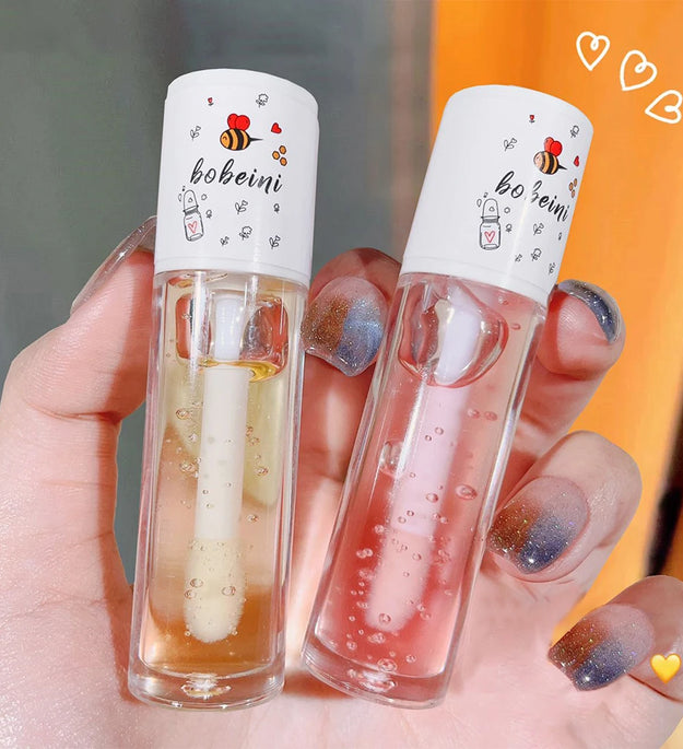 Bee Lip Oil Water-shine Glass Transparent Lip Honey Dry Repair Lip Care toot Lip Moisturizing Lip Oil
