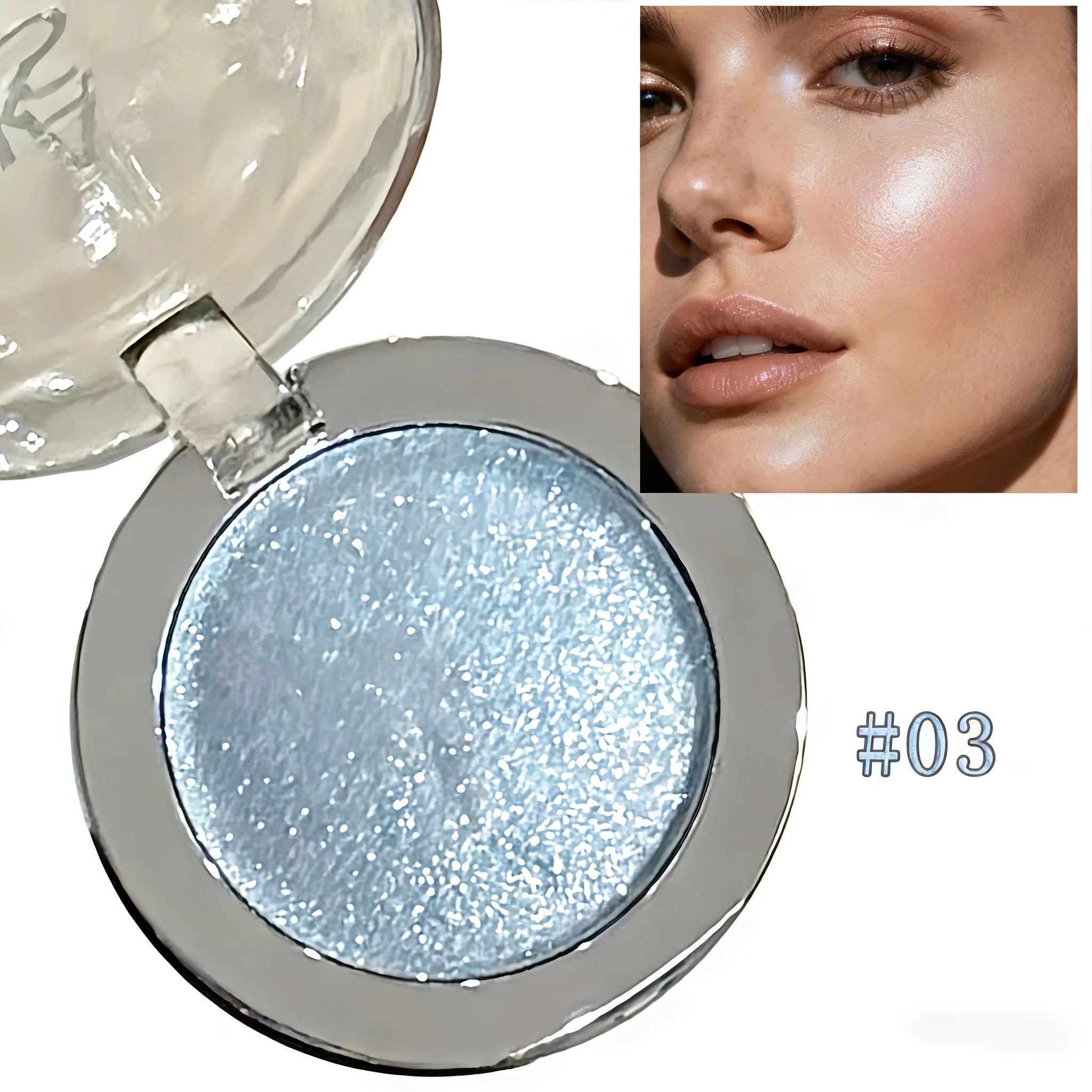 Kakashow Shimmer Highlighter Cream Pearlescent Fine Shimmer Long-Lasting Makeup That Doesn'T Come Off Eye and Face Brightening Single Color Highlighter Cream Cosmetics Valentine's Day Gift