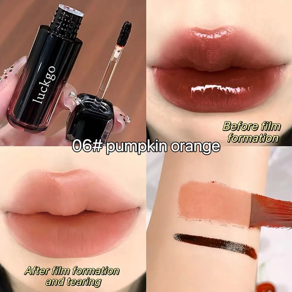 LUCKGO Peelable Lip Stain Matte Korean Waterproof Tear Off Lip Gloss Sweat Resistant Long Lasting Non Transfer Lip Tint Makeup