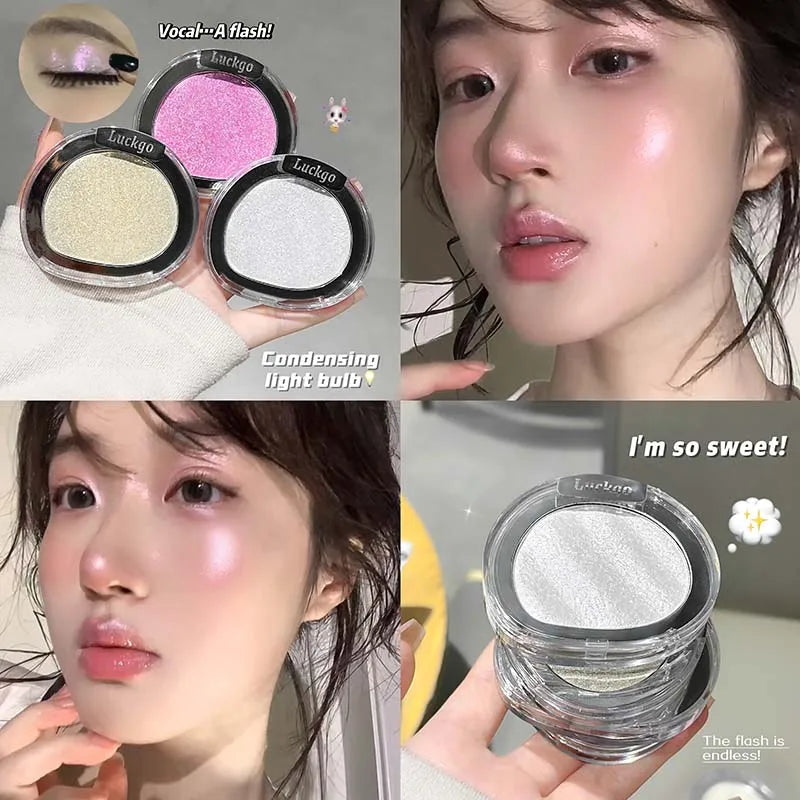 Light Perception Highlighter Powder Makeup Diamond Glitter Highlighter Palette Bright Shiny Illuminator Face Makeup Cosmetics