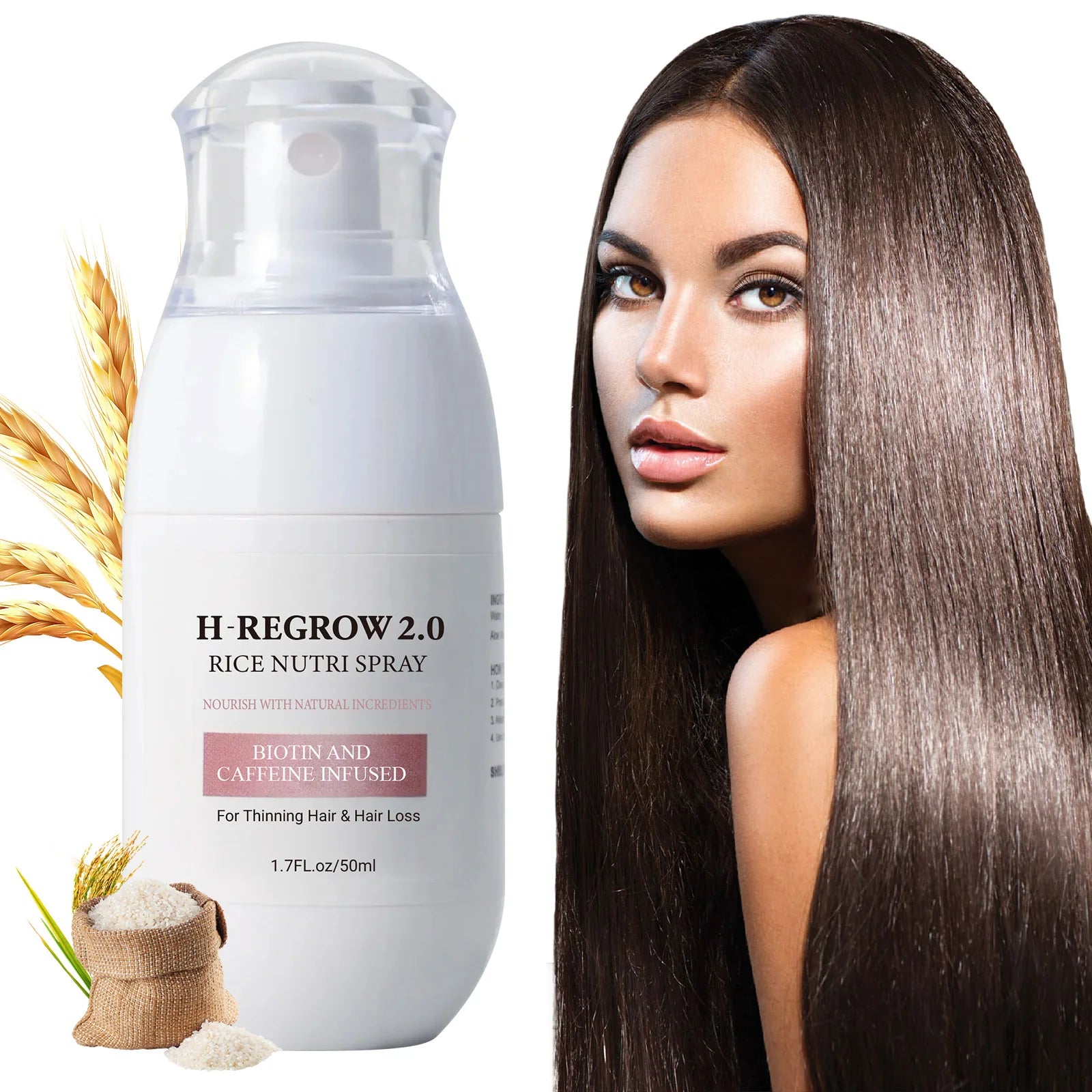 Hair Spray Rice Water Strong Hair Follicle Root Thick Loss Prevention Nourishing Soften Hair Helper Care Spray For Thinning Hair - BlissFully