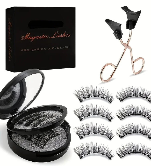 8pcs Magnetic Eyelash Kit Natural False Lashes Waterproof Eyelashes Extension Kit Reusable Wispy False Eyelashes Makeup Tools