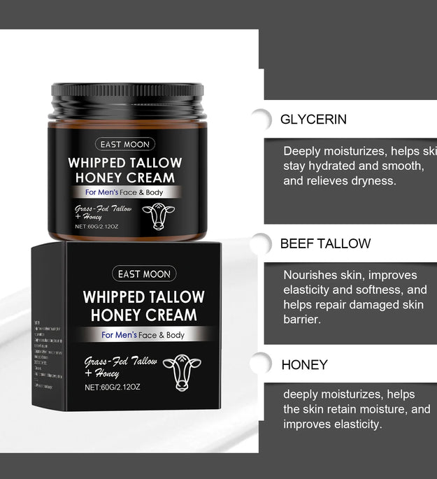 East Moon Tallow Honey Body Moisturizer Deep Nourishing Non Greasy Brighten Armpit For Glowing Oil Control Face Skin Care Cream