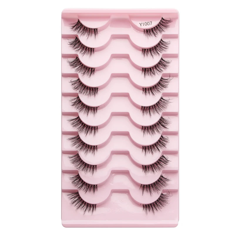 3/10 pairs Natural Lashes Mink Fluffy False Eyelashes Make up Tools Wispy Half Eyelashes 3D Cat Eye Eyelash Extensions Faux Cils