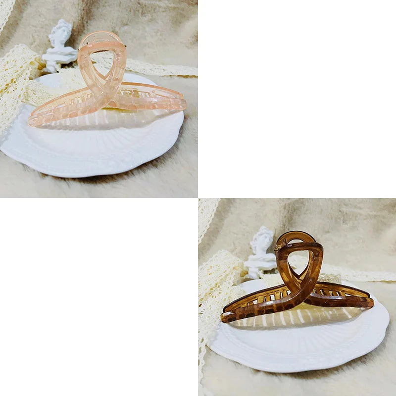 2/4Pcs Women Hair Claw Clip Cross Matte Hairpin Fashion Hairgrips Large Hair Claw Crab Clips Girls Korean Hair Accessories - BlissFully