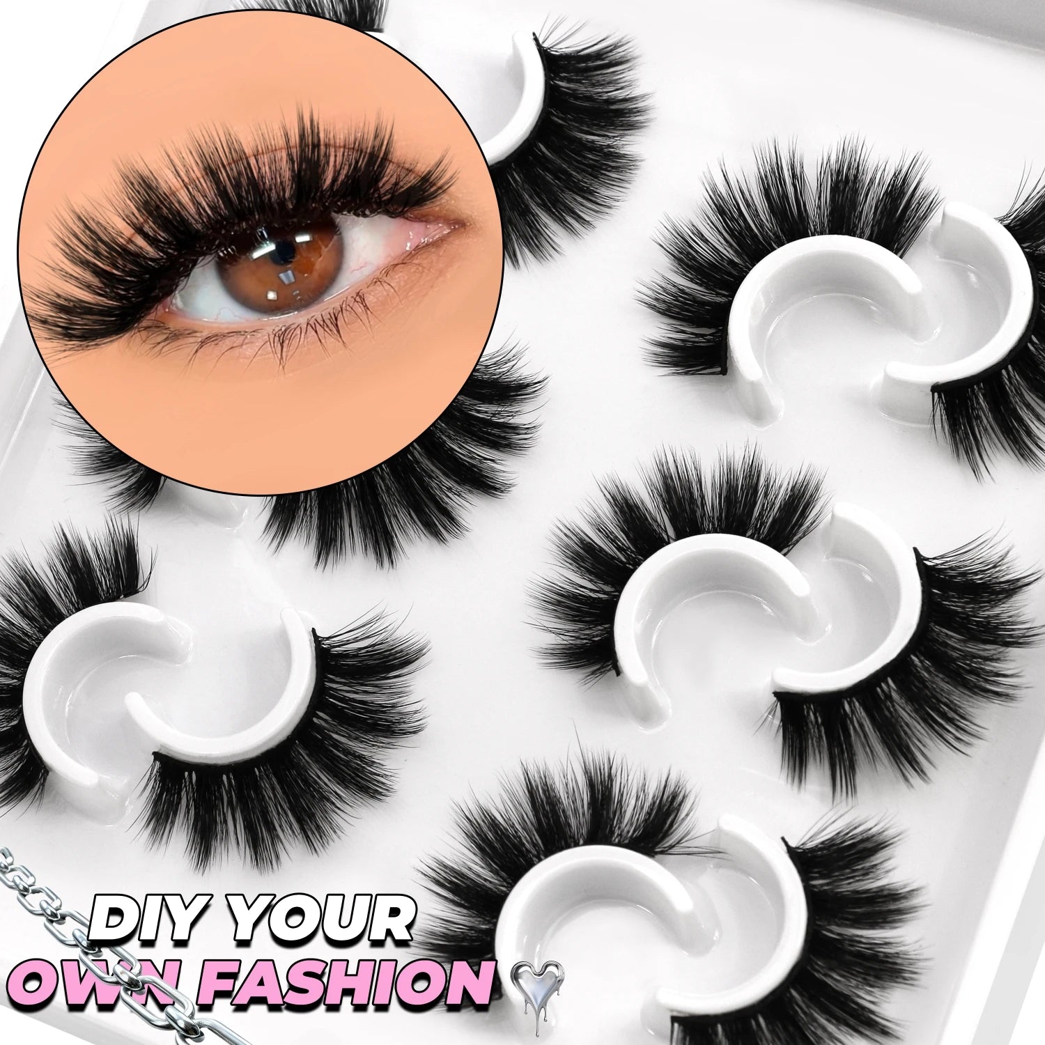 Veltrinay False Eyelashes Cat Eye Lashes Wispy Strips 3D Mink Lashes Fake Eyelashes Fluffy Volume Dramatic Fake Lashes Makeup