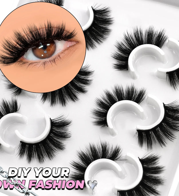 Veltrinay False Eyelashes Cat Eye Lashes Wispy Strips 3D Mink Lashes Fake Eyelashes Fluffy Volume Dramatic Fake Lashes Makeup