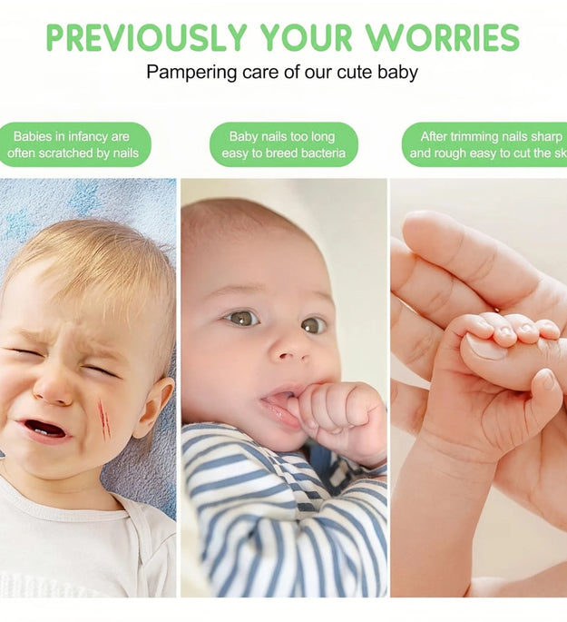 Baby Nail File Electric Baby Nail Care Set with LED Light, Baby Nail Trimmer for Newborn/Infants/Adults Toenails and Fingernail