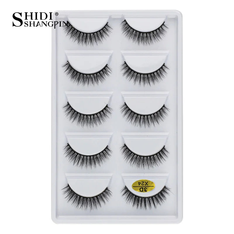 3/5 Pairs Hot Sale Natural Long 3D Mink Lashes Soft Short Faux Cils Handmade Fake Lashes Makeup Tool Eyelash Extension maquiagem