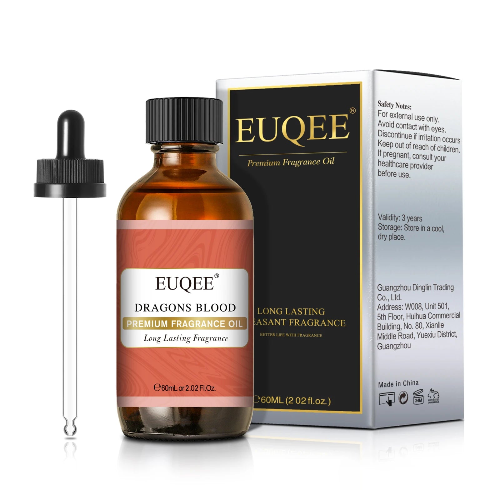 EUQEE 60ml Men's Fragrance Oils with Glass Dropper Leather Dragons Blood Forest Pine Chocolate Aroma Oils For Car Diffusion