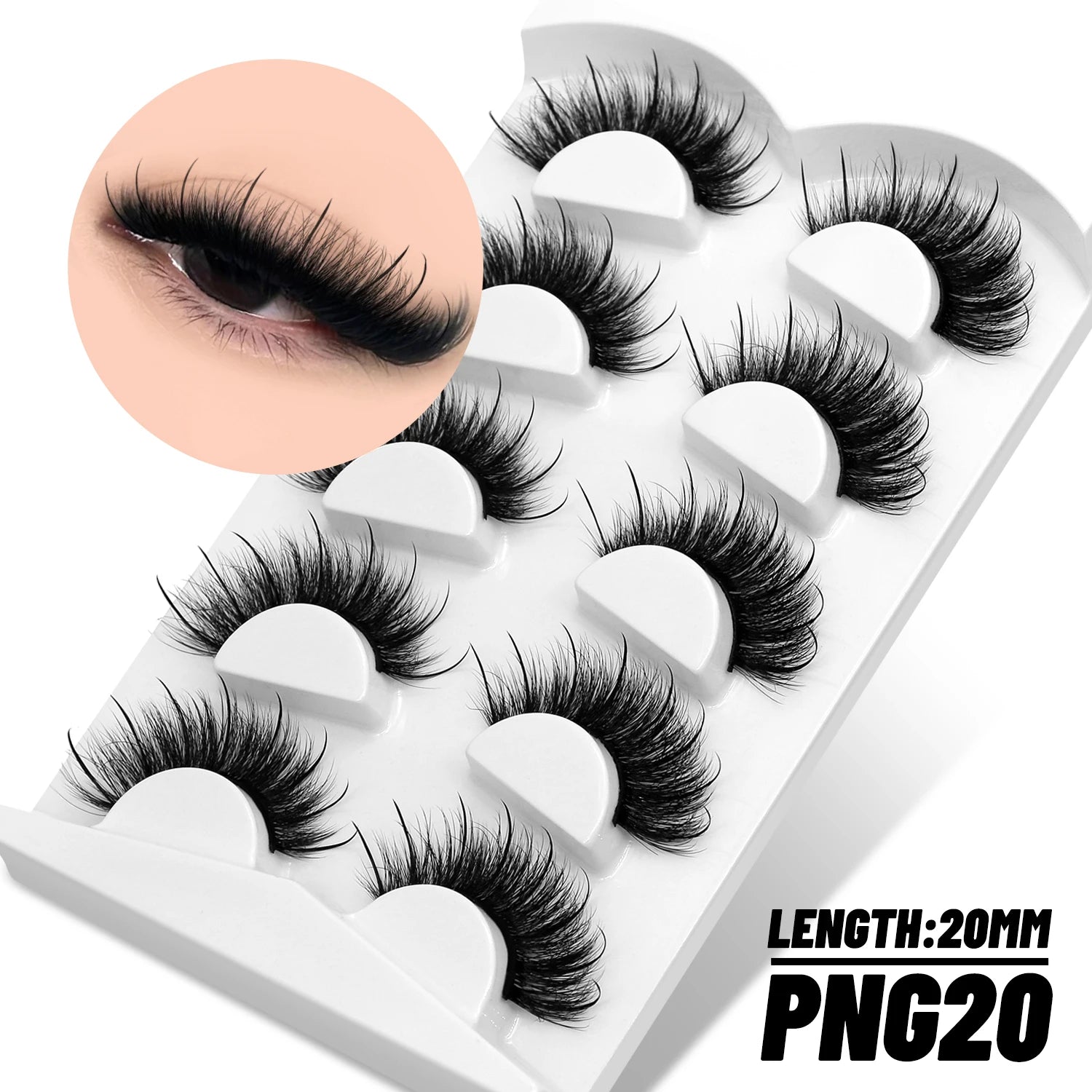 GROINNEYA Fluffy Eyelashes 3D Mink False Lashes Fluffy Soft Cross Manga Lashes Wispy Volume Mink Lashes Dramatic Makeup