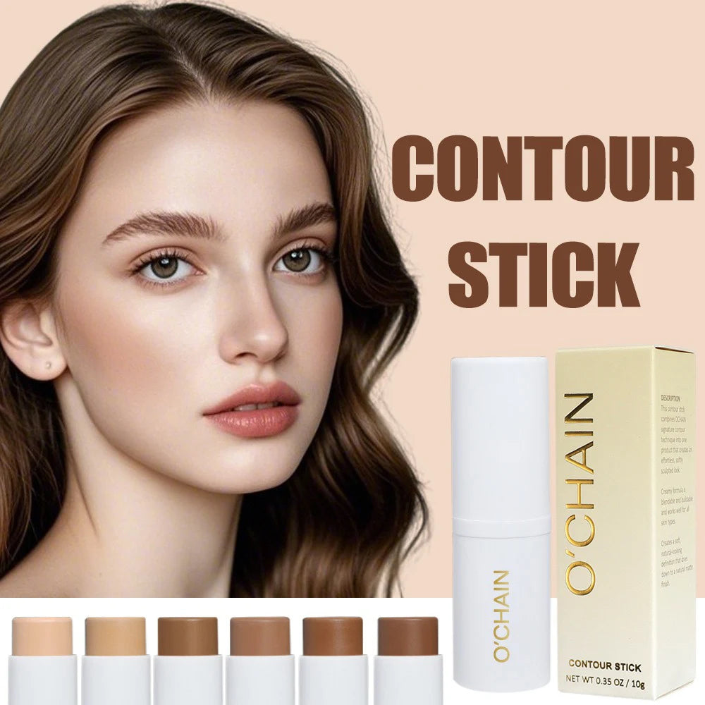 Contour Stick Cream Long-wear Lightweight Stick Easy to Sculpt Face Natural Concealer Bronzer Contouring Makeup Pen
