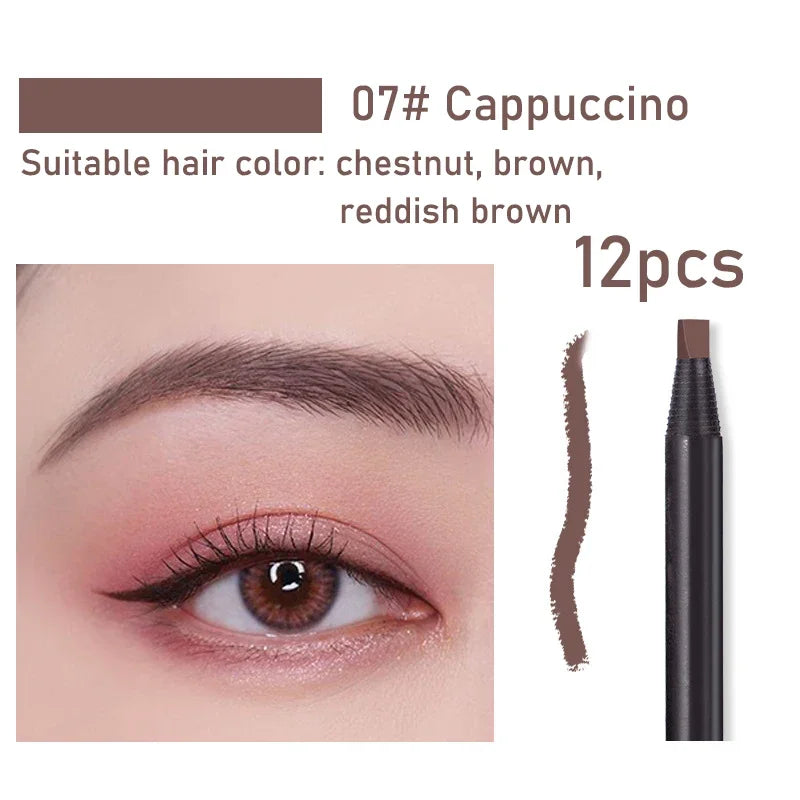 HAOZHUANG  Waterproof Long Lasting Eyebrow Pencils with Soft Brush Eyebrows Makeup Tool Permanent Makeup Tattoo Accessories