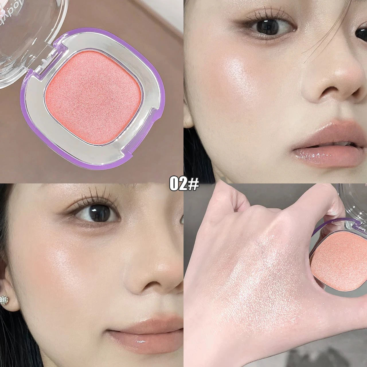 Diamond Highlighter Cream Facial Brightening Shimmer Long-Lasting Contouring Natural Blush Rouge Cream for Face and Eyes Makeup
