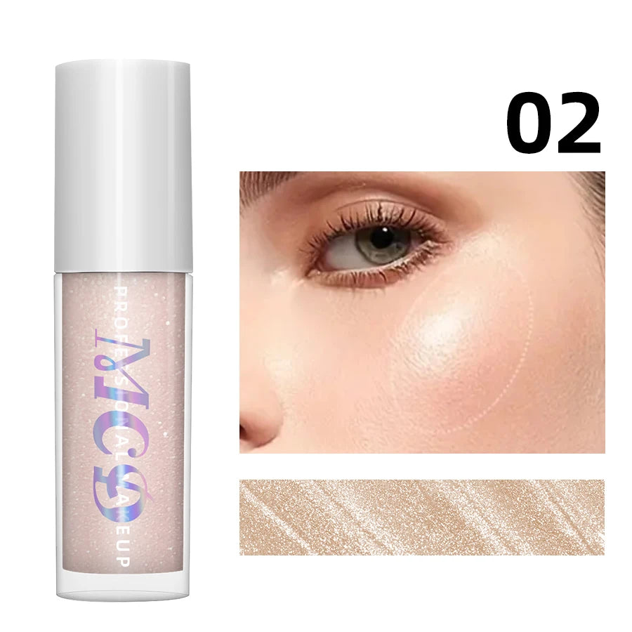 7-Color Diamond Liquid Highlighter Spray Waterproof High Gloss Glitter Body Bronzer Face Contour Makeup for Women Cosmetics