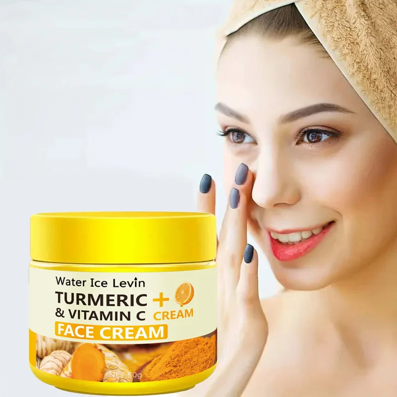 Turmeric Vitamin C Anti-Aging Cream Moisturizing Anti-Wrinkle Collagen Hyaluronic Acid Cream Skin Care Cosmetics 50g - BlissFully