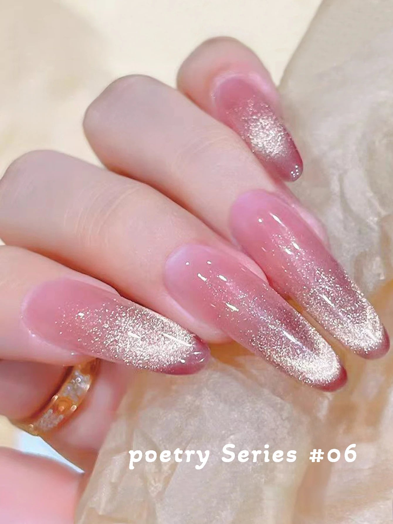 1-21pcs WS Japanese style Sparkling White Gel Nail Polish Fine Sparkling Pink Glitter Cat Eye Nail Gel Nail Art Home DIY