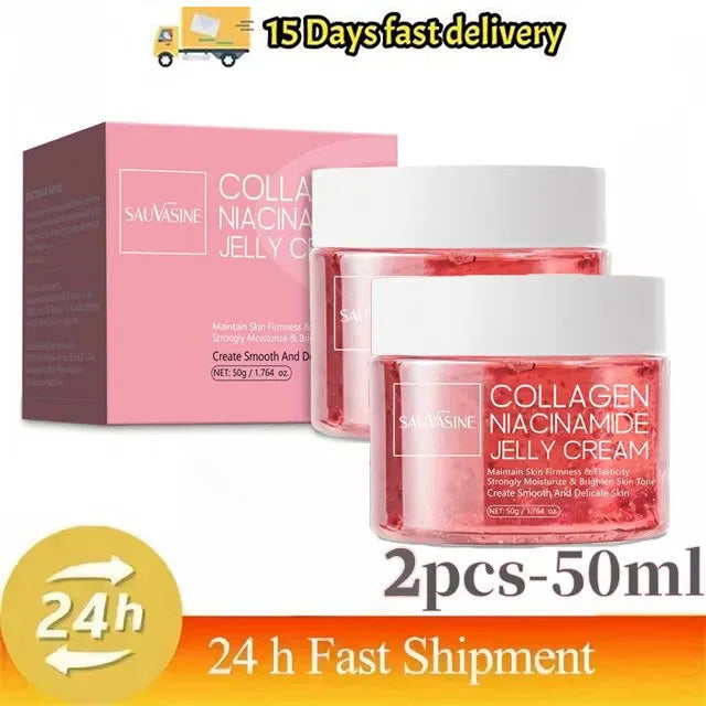 50g Collagen Niacinamide Jelly Cream Deep Moisturizing Pore Shrinking Brightening Niacinamide Gel  Lifting Firming Face Skin Car