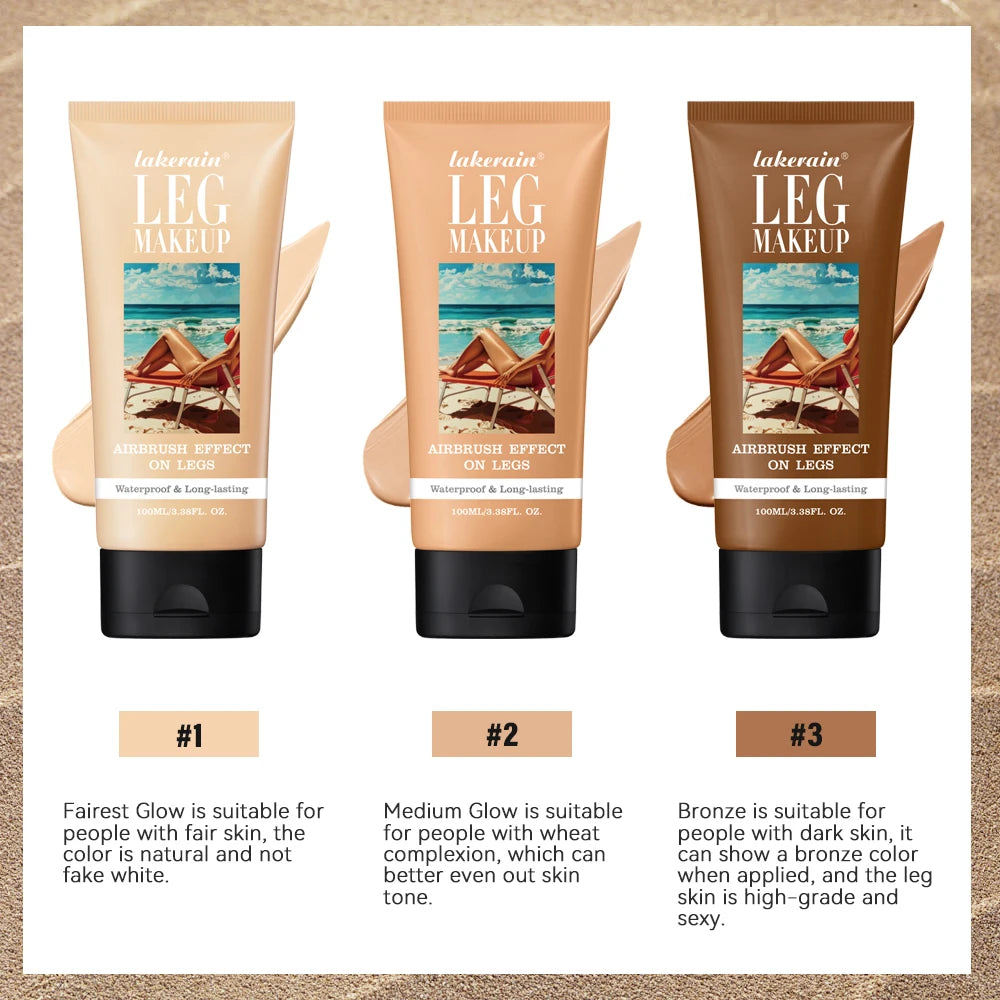 100ml Leg Makeup Long-lasting Waterproof And Anti-Transfer Concealer Even Skin Tone Wheat Tan Brown Liquid Foundation - BlissFully