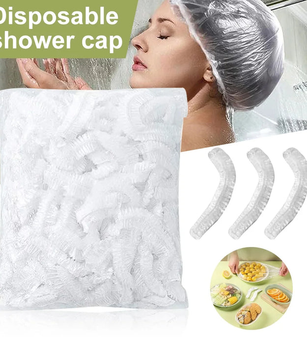 Disposable Shower Cap Food Cover for Food Preservation Stretchable Elastic Durable Plastic Wrap Convenient Plastic Wrap 100/200
